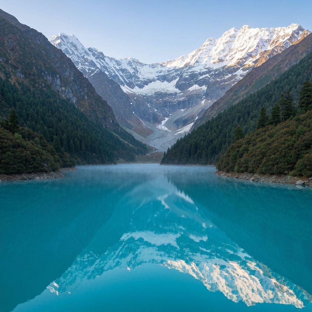 Pristine mountain lake in Nepal